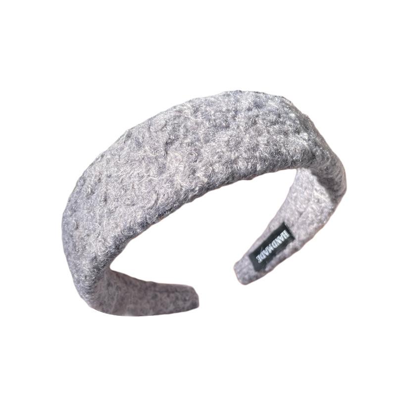 2025 Retro Fashion Solid Color Woolen Headband: Autumn/Winter Versatile Wide Hair Accessory for Women