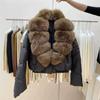 Europe and the United States new high-end big fur collar foreign gas cotton-padded clothes women's short thickened warm cotton-padded jacket jacket