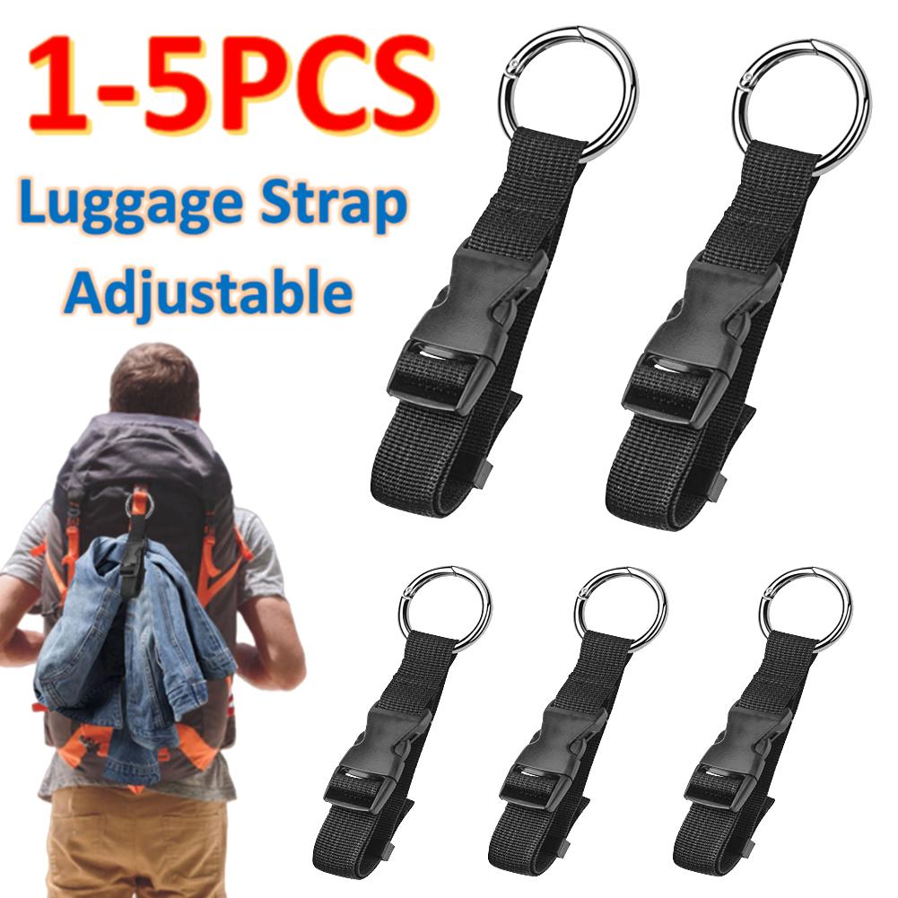 1-5PCS Travel Luggage Fixed Strap with Release Buckle Backpack External Strap Portable Add Bags Luggage Strap Belt Jacket Holder