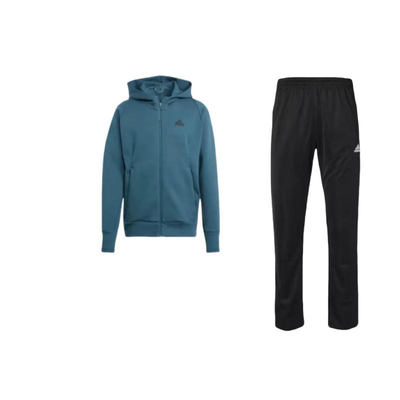 

Adidas Удобная куртка с капюшоном и логотипом, трикотажные длинные брюки, повседневный спортивный комплект, мужские комплекты TR30P-BW+IN5087 XL