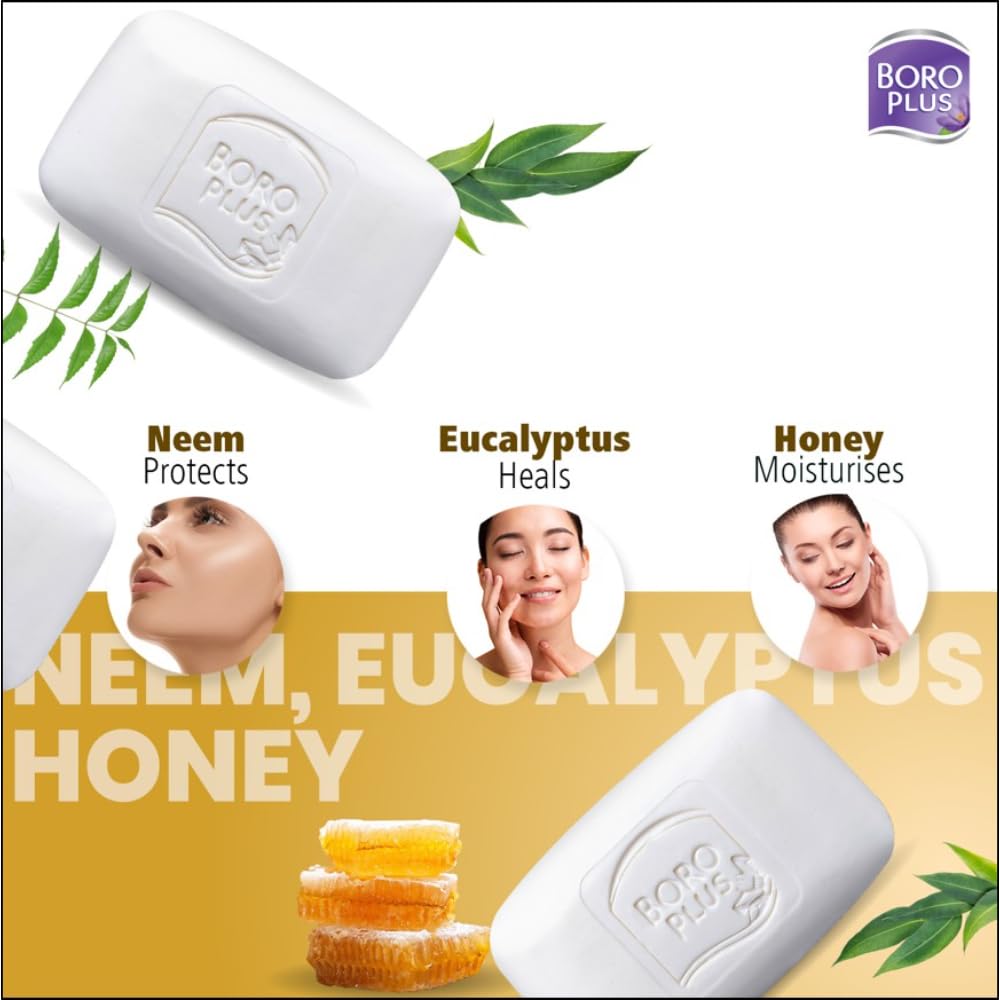 Boroplus Antiseptisk Fuktighetsgivende Badesåpe Med Neem Eukalyptus Honning 125G X 6 For Myk Glatt Hud
