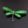 Retro European & American Brushed Acrylic Crystal Dragonfly Brooch - Exaggerated Personality Electroplated Black Dragonfly Pin Accessories