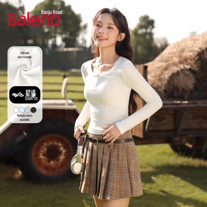 Baleno Women's New Season U-Neck Slim Fit Long Sleeve T-Shirt