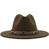 Woolen Top Hat European and American Fashion Ethnic Style Hat Flat-brimmed Big-brimmed Jazz Hat