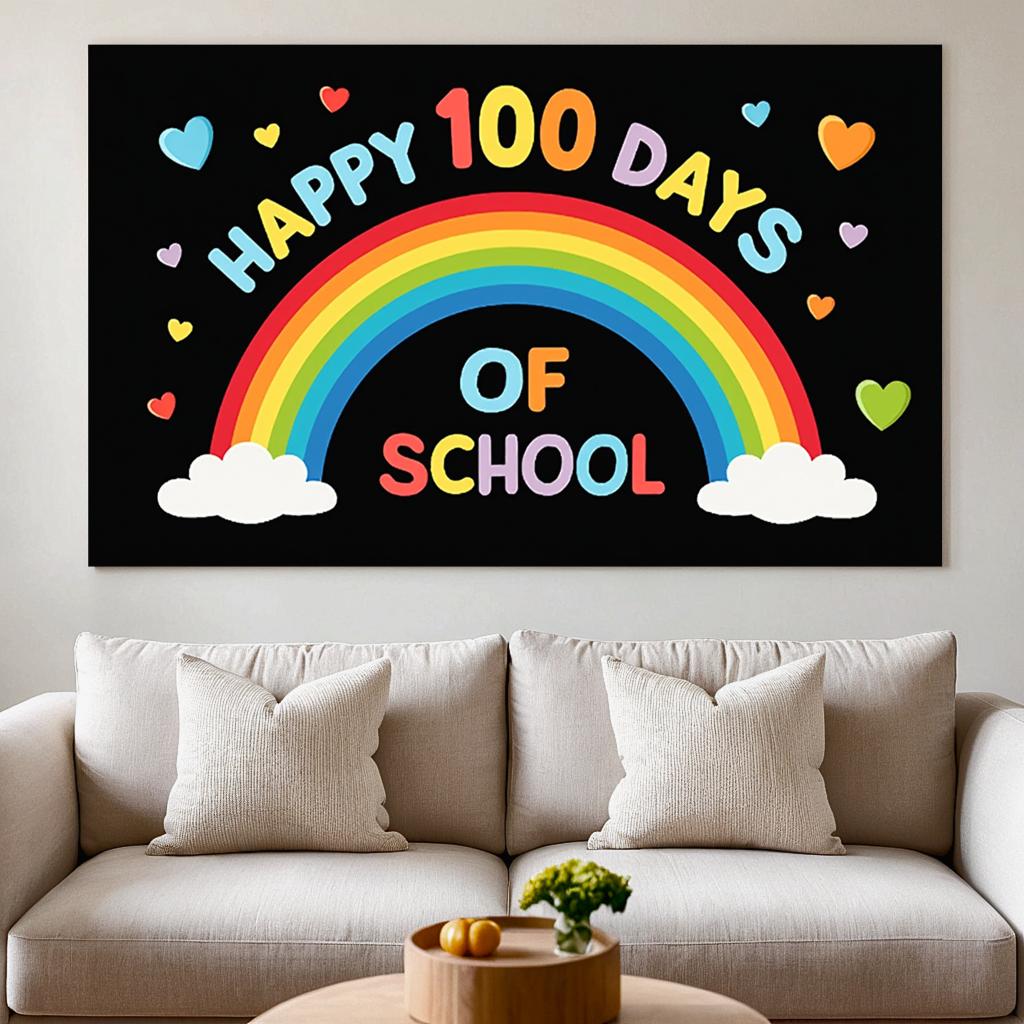 Rainbow Party decorations Decorative Lightweight Durable Photo booth backdrop Unique Event poster for Classroom
