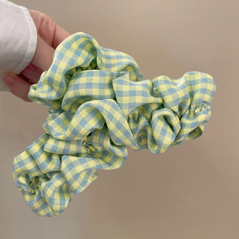 1pc Korean Plaid Fabric Cloud Clip, New High-end Temperament Hair Clip, Shark Clip Headband At the Back of the Head