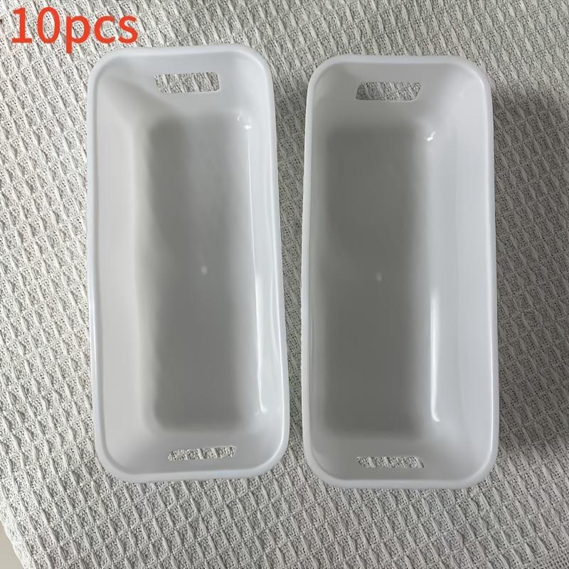 Lot de 10 bacs de rangement en plastique blanc avec séparateurs, boîtes de rangement multi-usages à tiroir ouvert pour étuis de téléphone, essentiels de chevet