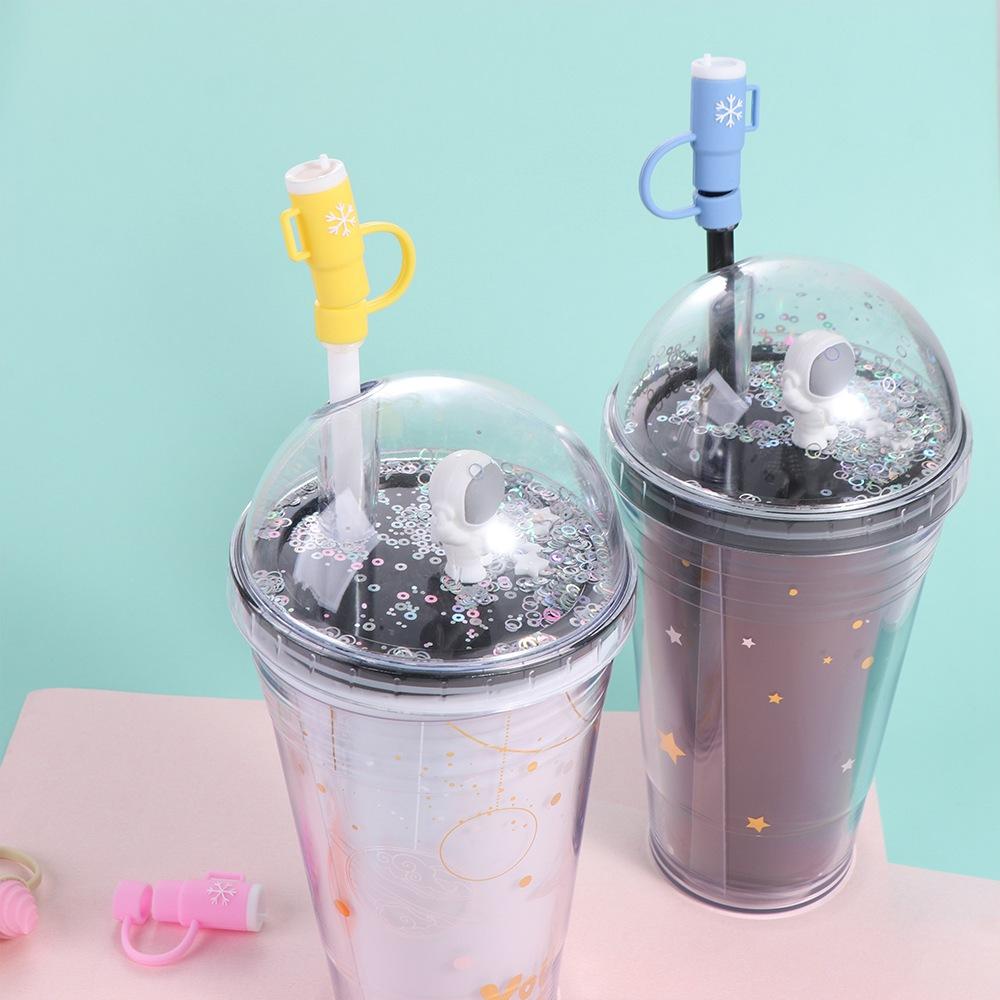 Silicone Straw Topper Splash Proof Straw Dust Cap Drinkware Straw Cover  Straw Decoration