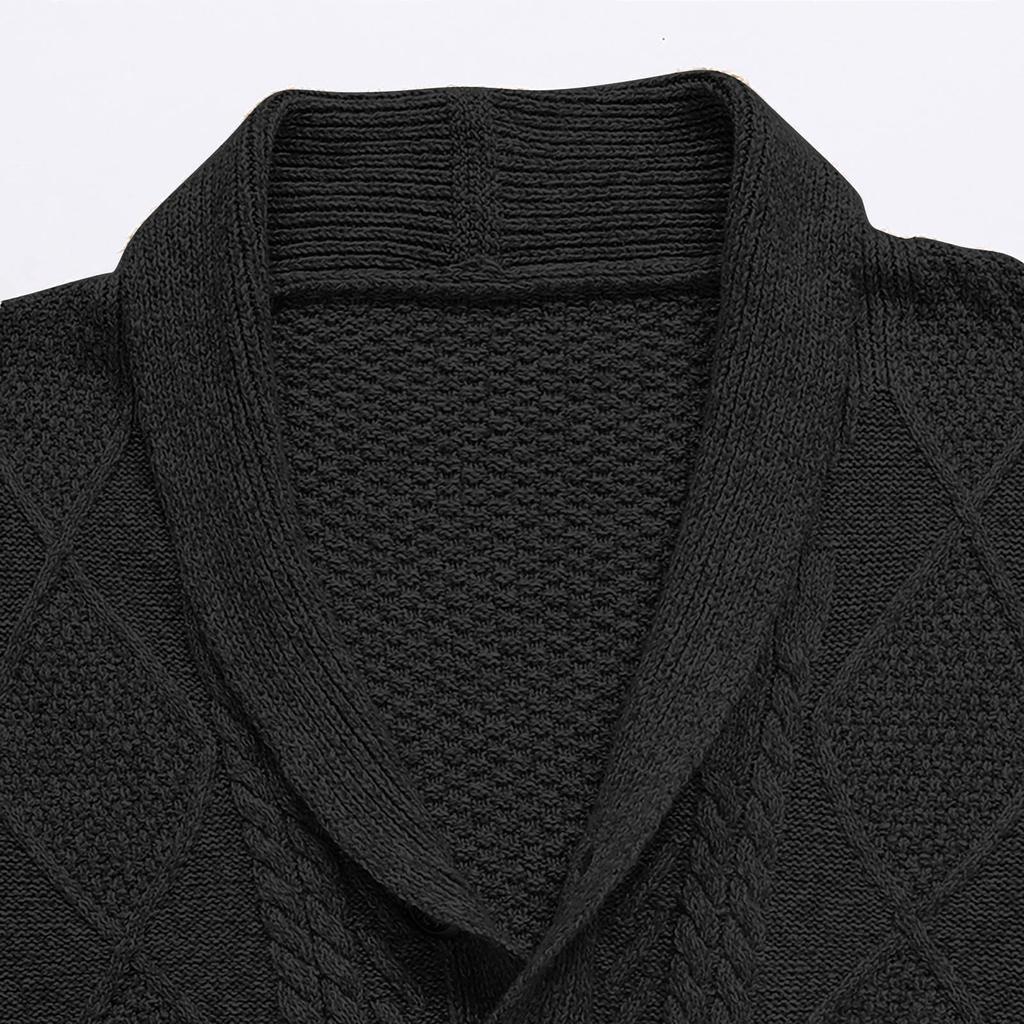 Autumn And Winter Men's Fashion Loose Cardigan Warm Lapel Hooded Jacket Sweater