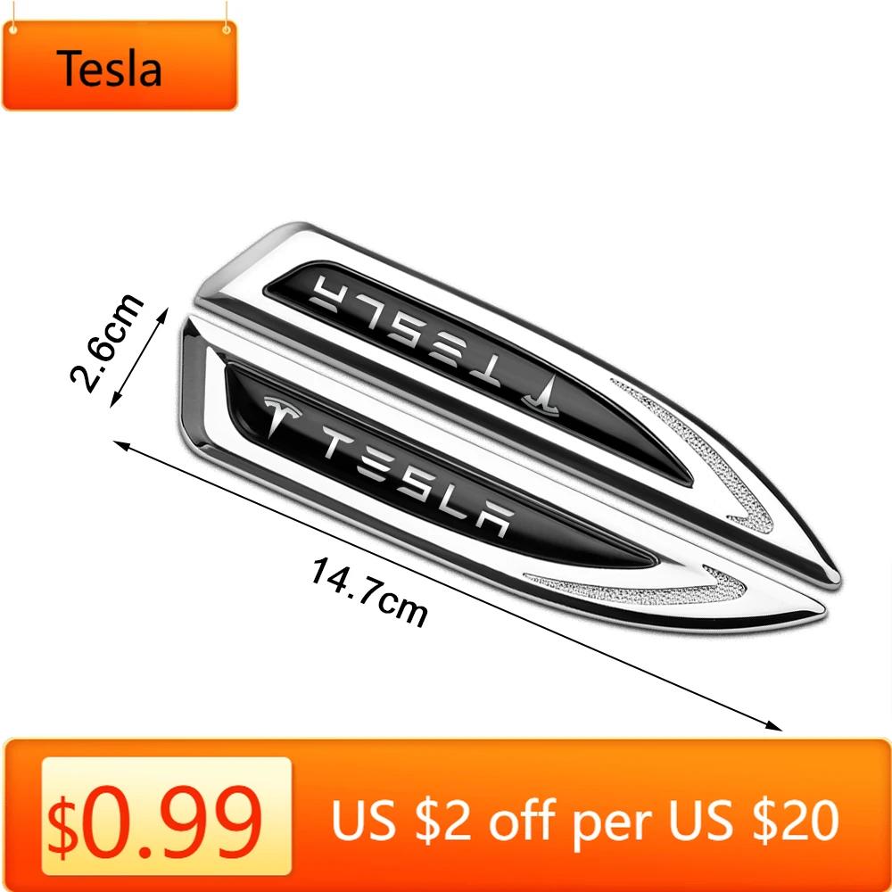 Autoaufkleber Tesla 2 Stück Auto Karosserie Seitenflügel Abzeichen Kotflügel Metall Dekorationsaufkleber Emblem ZubehörFür Tesla Model 3 S Y X 2022