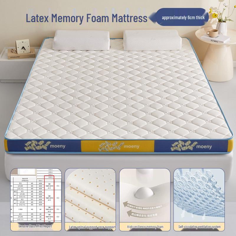 High Resilience Memory Foam Latex Mattress - Double Soft, Thickened for Dorm or Home Use.