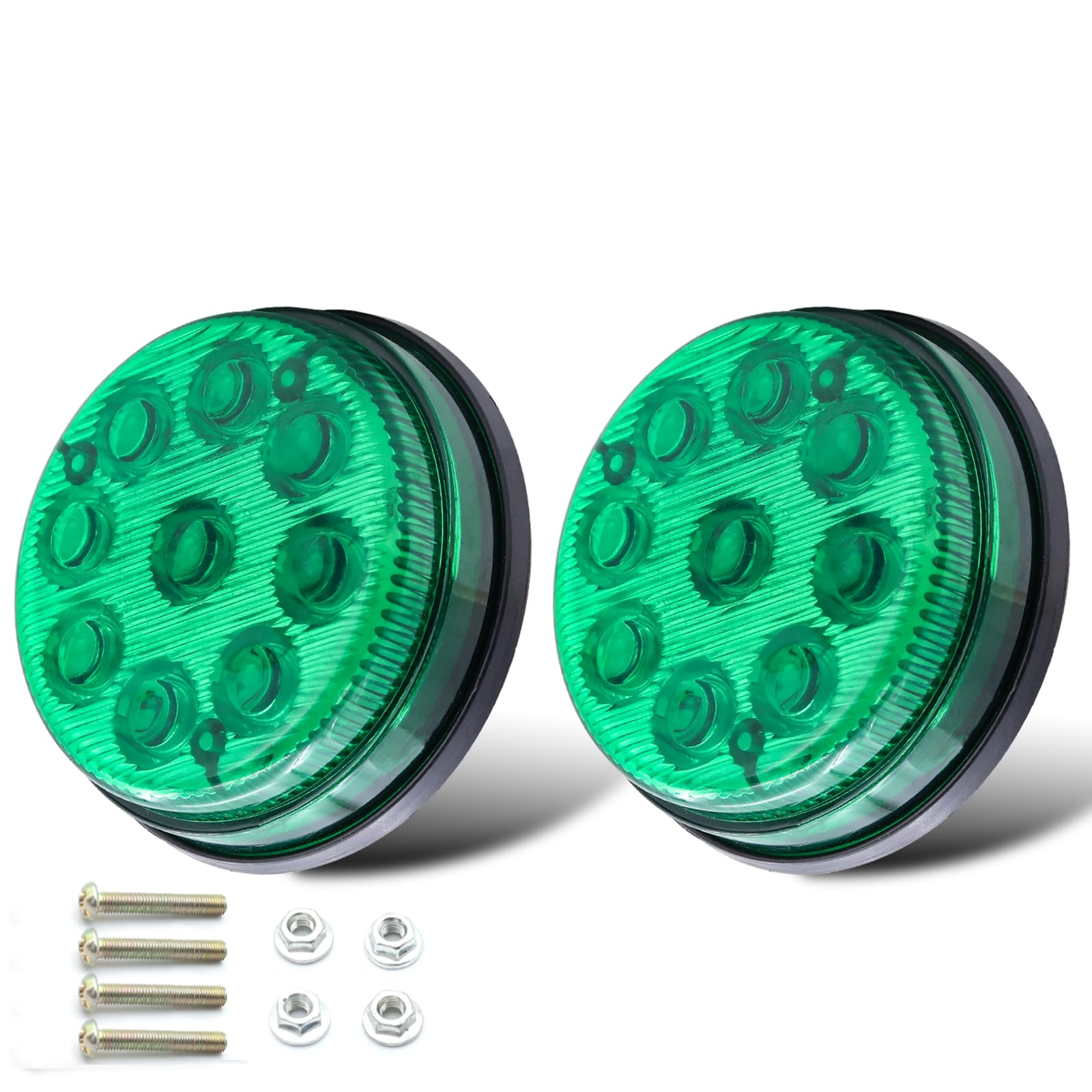 Biqing 3  Marker Lamp 24V Green, 9LED Side Marker Round зелёный