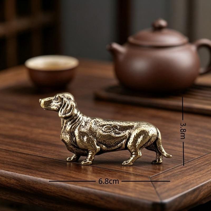 Loyale Messing Dackel Figur Langer Körper Kurze Beine Hund Metall Statue Miniatur Tischdekoration Für Heimdekor Handwerk Geschenk