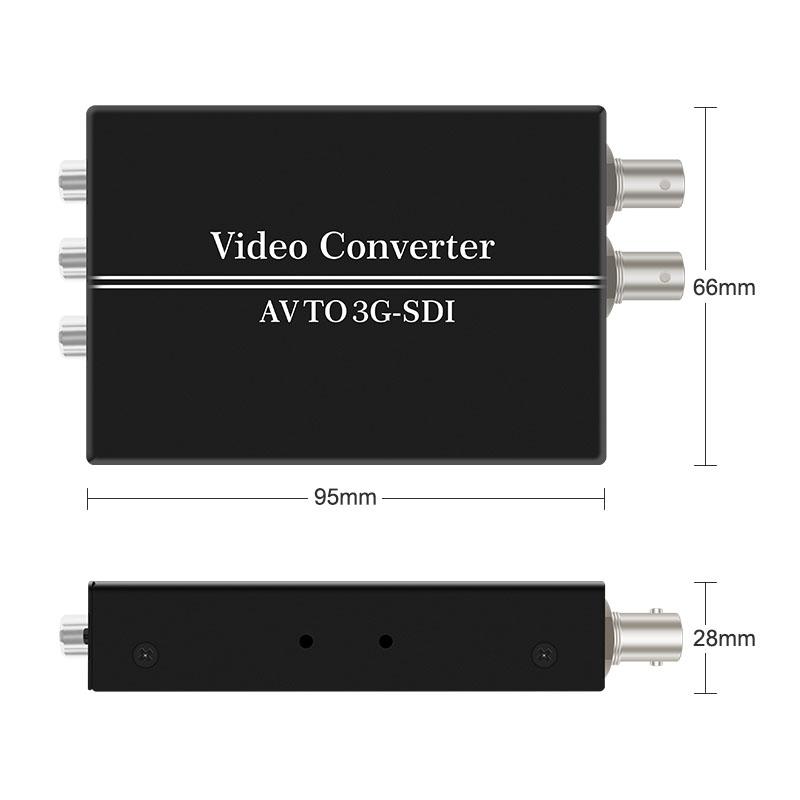 AV To SDI, Composite RCA Video + L/R Analog Stereo Audio TO HD & 3G SDI Converter for Projector