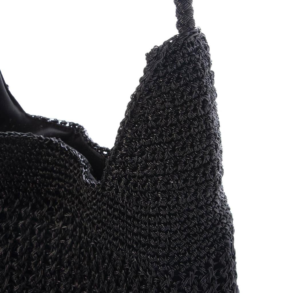 Metallic Cord Pattern Knit Tote Bag One-handle