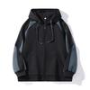 Cardigan Hoodie Men's Spring and Autumn Color Blocked Hooded Top Loose Casual Sports Versatile Jacket