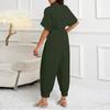 Women's Summer Short Sleeve Jumpsuit Casual Comfort Loose Jumpsuit