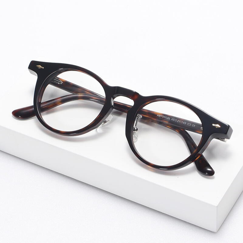 98626 Acetate Full-Frame Horn-Rimmed Glasses C3 Havana HAVANA