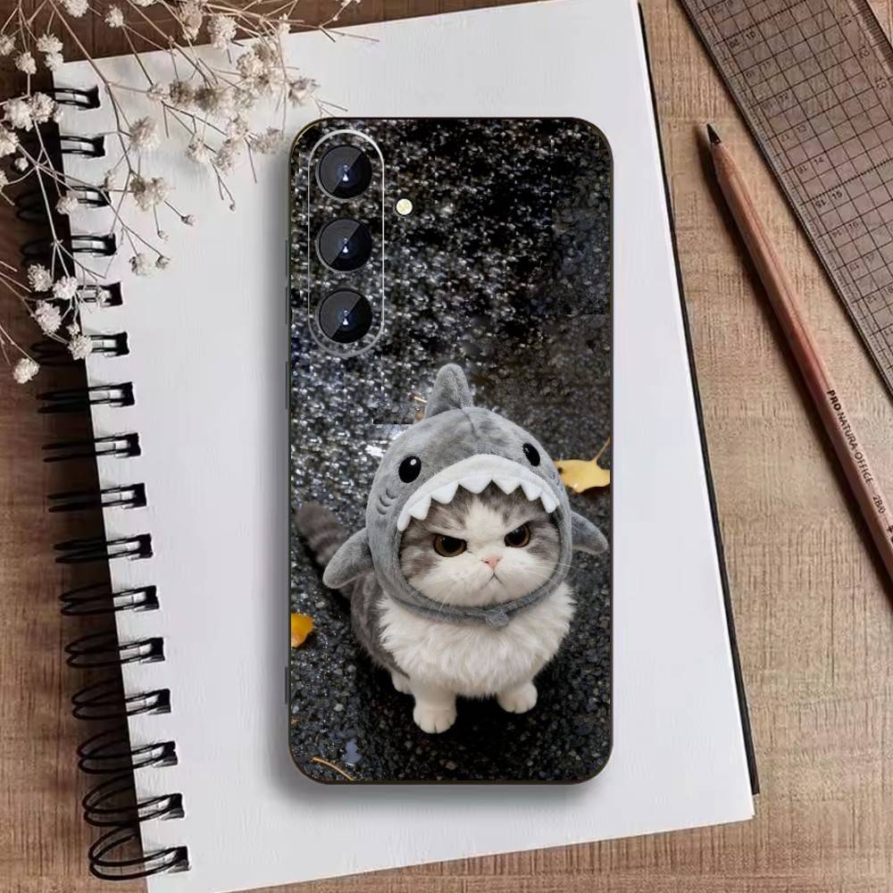 Funny Cute Cat  Phone Case For Samsung Galaxy A73,A21s,A22,A31,A52,A53,A71,A41Soft Black Shell