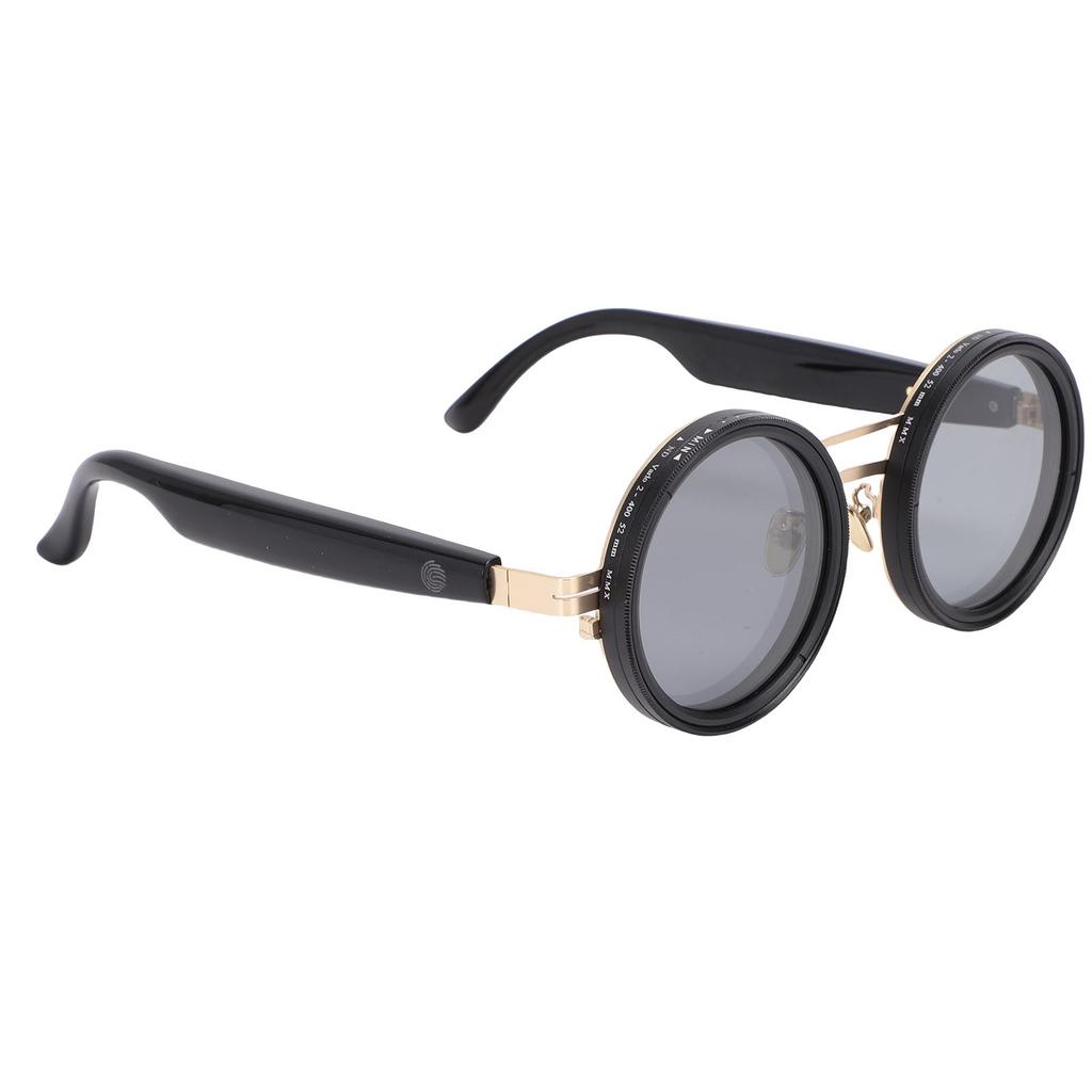 AI Smart Translation Glasses Grey Round Adjust Le Lens   Wireless 114 Language Translator Sunglasses