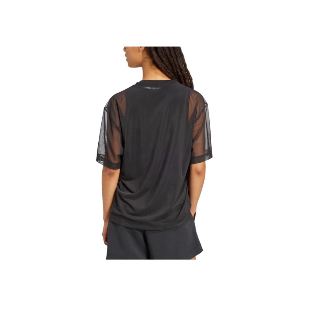 Adidas Loose Fit Solid Color Crew Neck T-Shirt Women tops Black JM3737