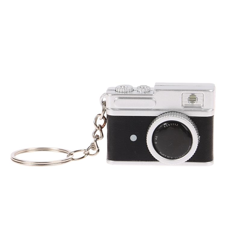 Mini Camera Keychain Dollhouse Slr Camera Model W/Shutter Flash Camera Keyring Bag Pendant Necklace Pendant Doll Dress Up Toy