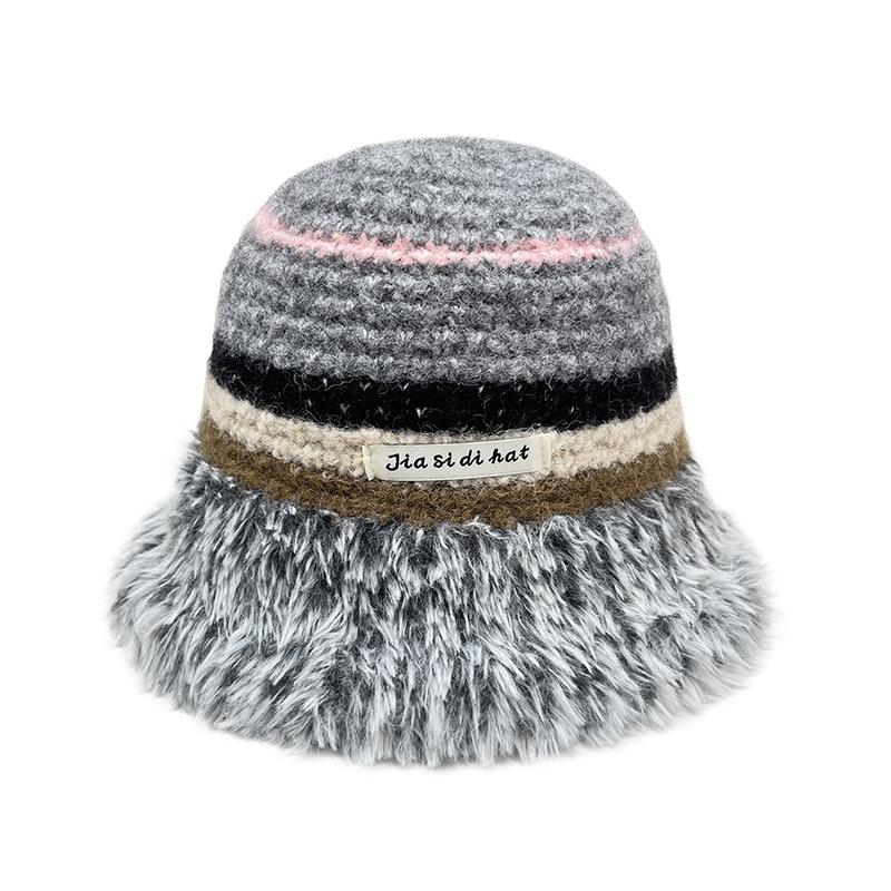 Winter Women's Plush Fisherman Hat Winter Warmth Thickened Hat Ear Protection