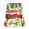 Women's Christmas Printed Long Sleeved Party Plush Neck V-neck Top