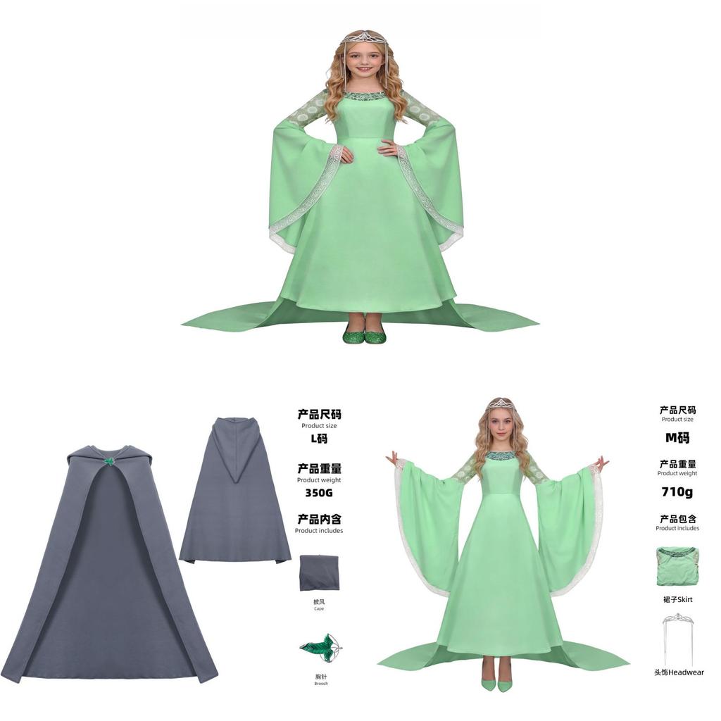 The Lord Of The Rings Arwen Green Cosplay Dress For Halloween And Role Play Events