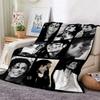 Michael Jackson Pop Printed Flannel Blanket Cozy Comfortable Fleece Blanket For Office Sofa Home Decor Memorial Gift