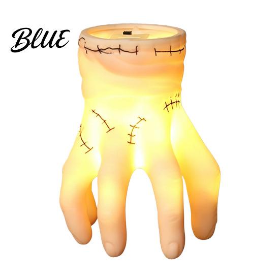 Vivid Texture Ornament Halloween Pumpkin/Hand/Stump Night Light Spooky LED Decorative Table Atmosphere Lamp for Indoor Outdoor Party Tabletop