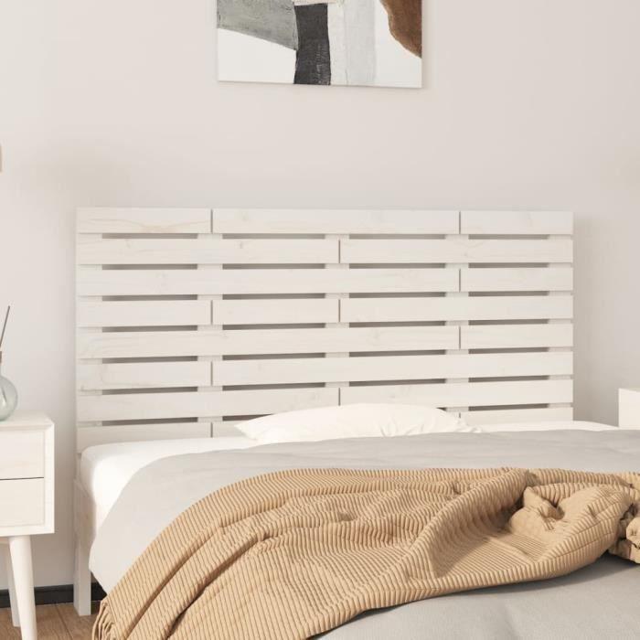 VidaXL Wall-mounted Headboard White 146x3x63 Cm Solid Pine Wood 824734
