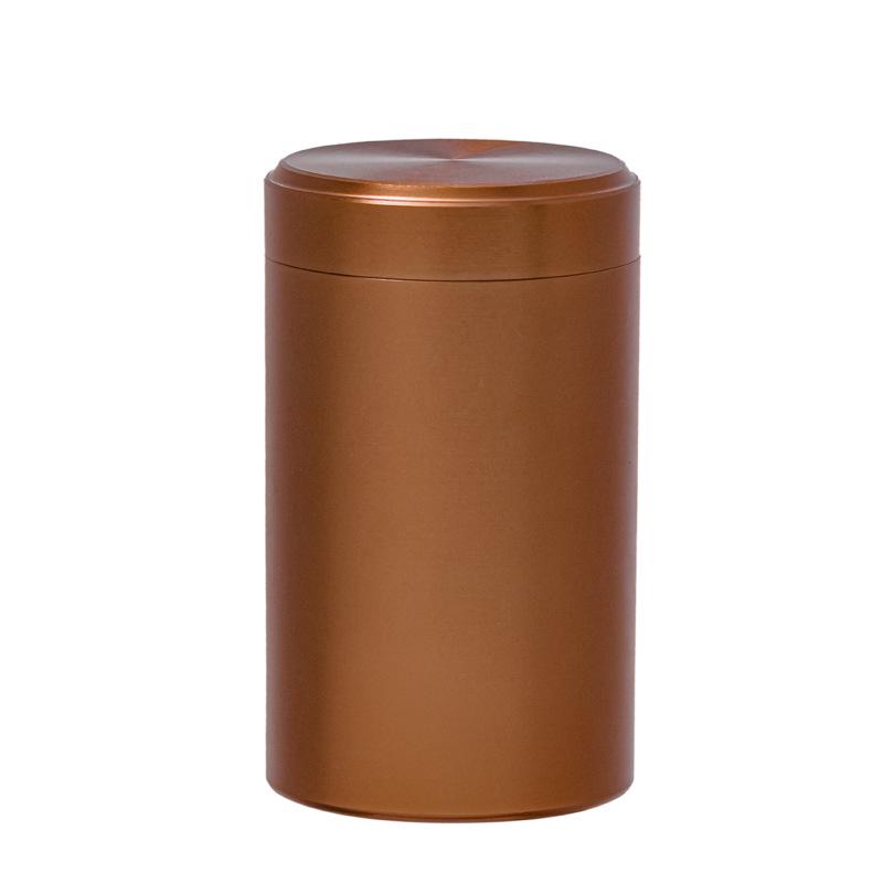 Compact Titanium-Aluminum Tea Storage Can: Small, Portable, and Sealed.