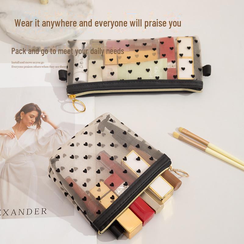 Flocking Love Siateczkowa Kosmetyczka Mini: Szminka, Kredka do brwi i Piórnik studencki