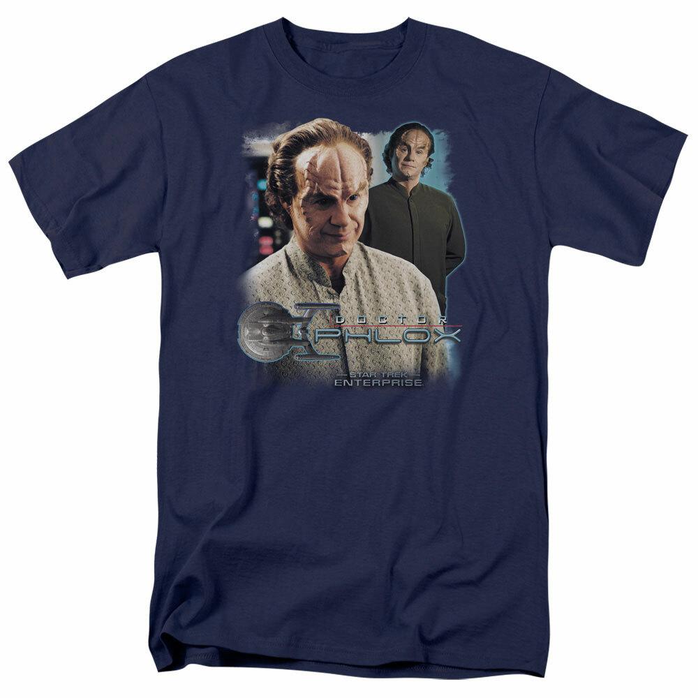 Star Trek Enterprise Doctor Phlox T Shirt Licensed Sci-Fi TV Classic Navy Blue L