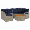 7 Piece Grey Garden Sofa Set with Cushions