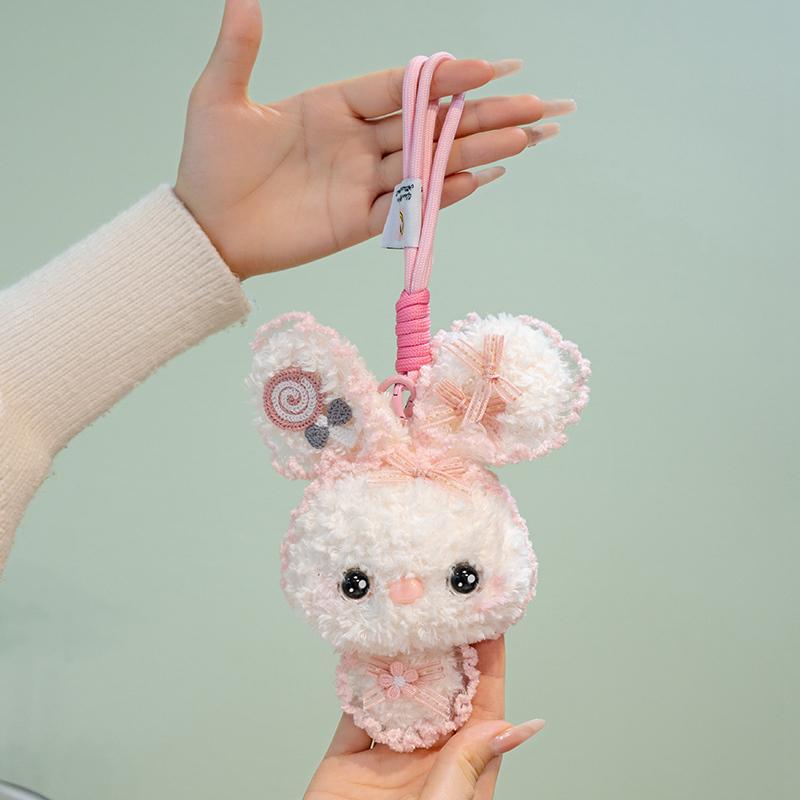 Cute Rabbit Plush Toys Hanging Pendants Easter Bunny Plushies Animal Dolls Backpack Accessory Keychain Easter Gifts For Friends