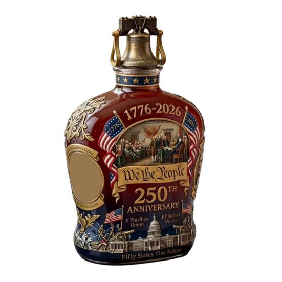 250. výročí Whiskey karafa Láhev USA. Sklenice na whiskey k 250. výročí Dárek ke Dni otců pro lihoviny Bourbon Víno