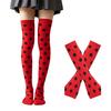 Fingerless Gloves Arm Warmers Over-the-Knee Socks Halloween Costume Matching Thigh High Socks and Arm Sleeves, One Coordinated Set for Themed Setting,