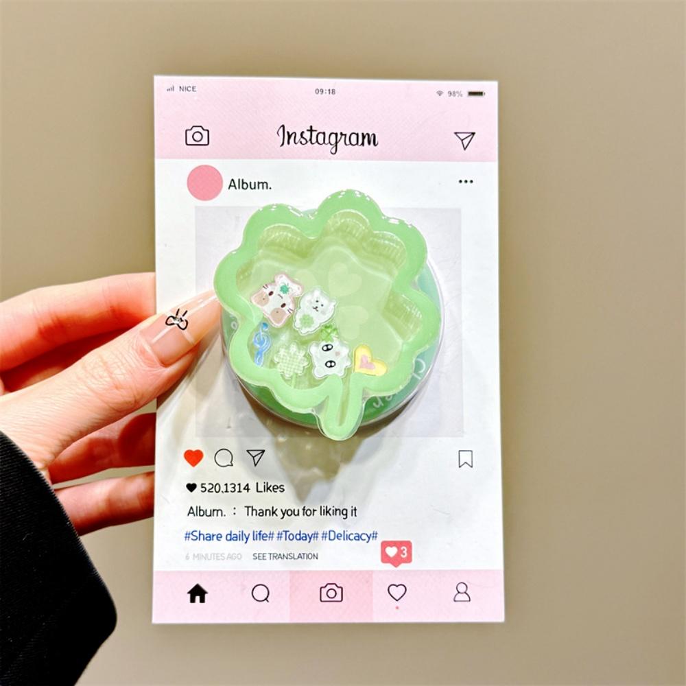 

Корея Милый Мультяшный Клевер с Жидким Песком для Magsafe Griptok Держатель Кольцо-Подставка для Пальца для Телефона Подставка для IPhone 15 Девушка Кронштейн