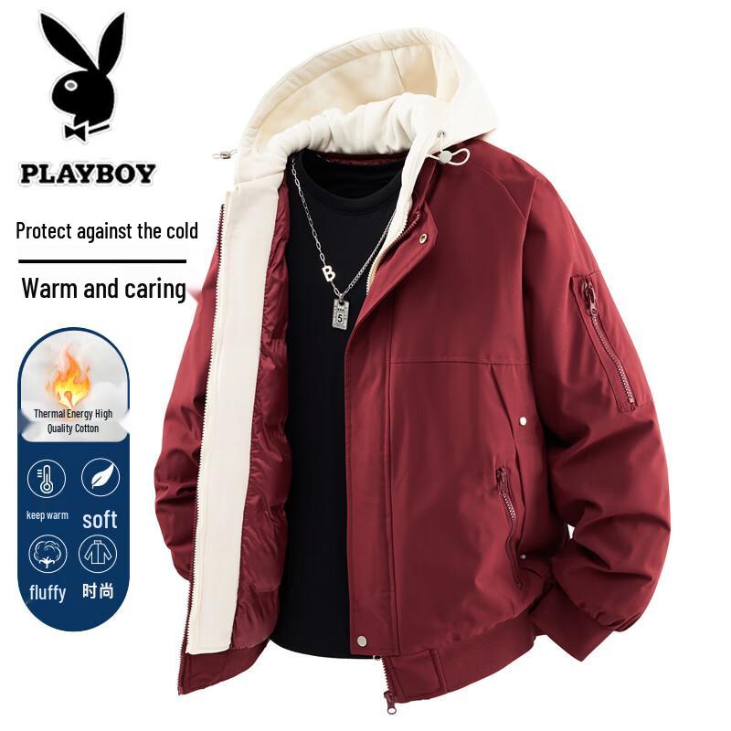 Playboy Men's Hooded Winter Padded Jacket
