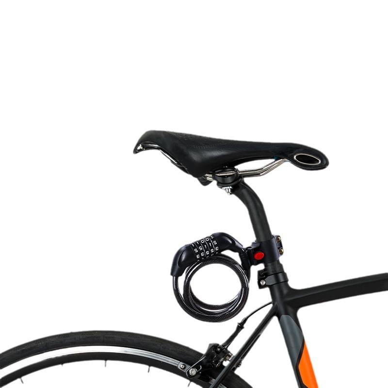 Five-Digit Combination Cable Lock for Bicycles and E-Bikes - Anti-Theft Steel Loop Lock for Mountain Bikes
