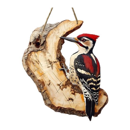 Bird Ornament 2D Wooden Bird Hanging Sign Rustic Decorative Wall Plaque for Farmhouse Porch Yard Wall Decor