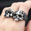 Vintage Gothic 316L Stainless Steel Skull Rings For Men Women Punk Hip Hop Motorcycle Band Jewelry Halloween Gifts