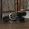 Women's Thin Belt Fashion Retro Trend Decorative Brass Buckle Pure Cowhide Jeans Belt Hot Wholesale