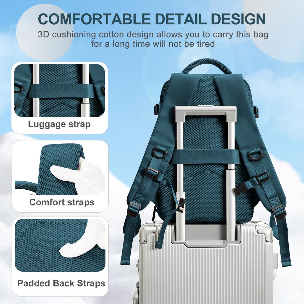 Ryanair 40x20x25 Dámský Pánský Batoh na Příruční Zavazadlo Business Taška na Notebook Cestovní Batoh na Vysokou Školu Vodotěsný Palubní Batoh