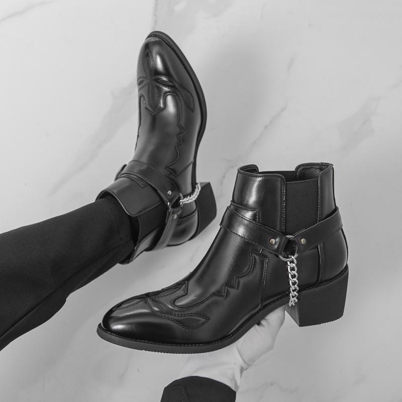 Men's Retro Leather Martin Boots - Chelsea Style with Zipper Ankle