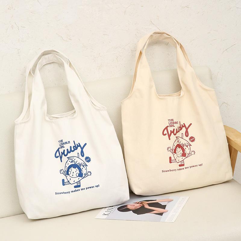 Fashion single shoulder portable large-capacity canvas bag women's bag simple and fresh shopping bag can be