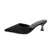 Half Drag Fashion Small Size New Trendy Cool Slippers Pointed Head Stiletto High Heels Spring and Summer 33 Versatile Muller Fitting Bag Head