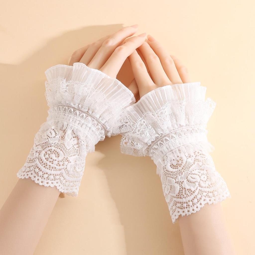 Bell Sleeve Faux Wrist Cuffs Decorative Gloves Nail Art Props Fairy Sleeves for Women